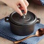 Valor 16 oz. Pre-Seasoned Mini Cast Iron Pot with Cover Valor 16 oz. Pre-Seasoned Mini Cast Iron Pot with Cover