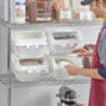 Baker's Lane Set of (4) 2.6 Gallon / 40 Cup Ingredient Shelf Bins with 6 Label Sheets