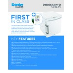 Danby DH016A1W-D Health 1.6 Cu. Ft. White Solid Door Reach-In Medical Refrigerator with Digital Data Logger