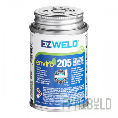 E-Z Weld EZ20501N 4 fl. oz. Clear Regular Body PVC Cement