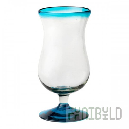 10 Strawberry Street Aqua Rim 16 oz. Hurricane Glass - 6/Case