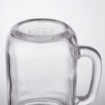 Acopa Rustic Charm 16 oz. Drinking Jar / Mason Jar with Handle and Gold Metal Lid - 12/Case