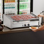 Avantco RG1850T 50 Slanted Hot Dog Roller Grill with 11 Non-Stick Rollers - 120V, 1460W