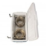 Micro Matic CB68B Blue 2 Faucet 68 Qt. Insulated Jockey Box with 100 ft. Coils Micro Matic CB68B Blue 2 Faucet 68 Qt. Insulated Jockey Box with 100 ft. Coils