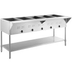 Avantco STE-5S Five Pan Open Well Electric Steam Table with Undershelf - 208/240V, 3750W Avantco STE-5S Five Pan Open Well Electric Steam Table with Undershelf - 208/240V, 3750W