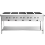 Avantco STE-5S Five Pan Open Well Electric Steam Table with Undershelf - 208/240V, 3750W Avantco STE-5S Five Pan Open Well Electric Steam Table with Undershelf - 208/240V, 3750W