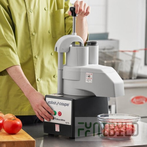 Robot Coupe R301U DICE Combination Food Processor with 4 Qt. / 3.7 Liter Stainless Steel Bowl, Continuous Feed & 4 Discs - 2 hp
