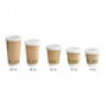 EcoChoice 16 oz. Smooth Double Wall Kraft Compostable Paper Hot Cup and PLA Lid - 50/Case