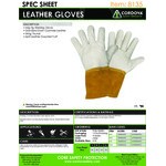 Cordova Standard Grain Leather Welder's Gloves with Russet Split Leather Cuffs - Vendpacked - Medium - Pair