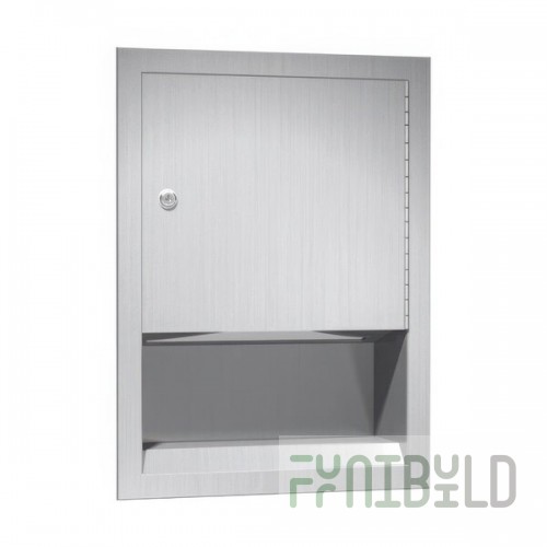 American Specialties, Inc. Traditional 10-0457 Stainless Steel Recessed C-Fold / Multifold Paper Towel Dispenser