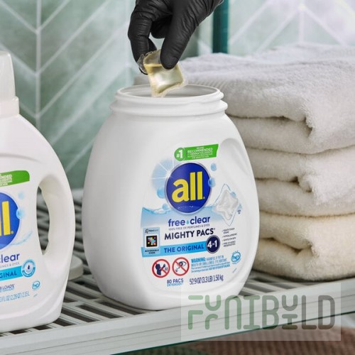 All Free Clear MIGHTY PACS 80-Count Laundry Detergent Pacs - 4/Case