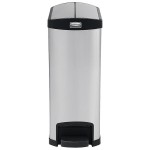 Rubbermaid® 1901993 Slim Jim Stainless Steel Black Accent End Step-On Rectangular Trash Can with Single Rigid Plastic Liner - 52 Qt. / 13 Gallon Rubbermaid® 1901993 Slim Jim Stainless Steel Black Accent End Step-On Rectangular Trash Can with Single Rigid Plastic Liner - 52 Qt. / 13 Gallon