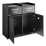 Lancaster Table & Seating Waste 50 Gallon Black Double Waste Receptacle Enclosure with Lancaster Table & Seating Waste 50 Gallon Black Double Waste Receptacle Enclosure with