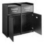 Lancaster Table & Seating Waste 50 Gallon Black Double Waste Receptacle Enclosure with Lancaster Table & Seating Waste 50 Gallon Black Double Waste Receptacle Enclosure with