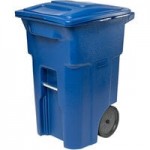 Toter ANA96-00BKS 96 Gallon Blackstone Rotational Molded Wheeled Rectangular Trash Can with Lid