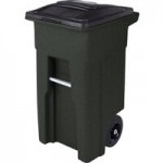 Toter ANA96-00BKS 96 Gallon Blackstone Rotational Molded Wheeled Rectangular Trash Can with Lid