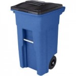 Toter ANA96-00BKS 96 Gallon Blackstone Rotational Molded Wheeled Rectangular Trash Can with Lid