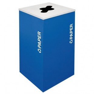 Ex-Cell Kaiser RC-KDSQ-P RYX Kaleidoscope Collection Royal Blue Texture Square 24 Gallon Customizable Paper Receptacle Ex-Cell Kaiser RC-KDSQ-P RYX Kaleidoscope Collection Royal Blue Texture Square 24 Gallon Customizable Paper Receptacle