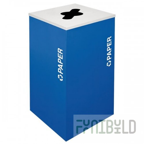 Ex-Cell Kaiser RC-KDSQ-P RYX Kaleidoscope Collection Royal Blue Texture Square 24 Gallon Customizable Paper Receptacle