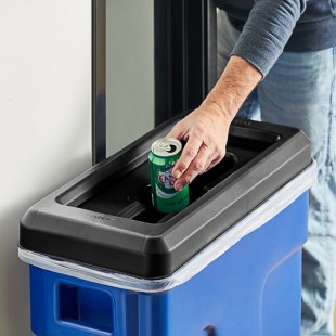 Toter SL000-30200 Black Mixed Recycling Lid for 16 and 23 Gallon Slimline Trash Cans