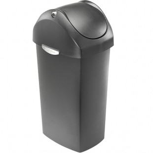simplehuman CW1335 16 Gallon / 60 Liter Gray Rectangular Trash Can with Swing Dome Lid