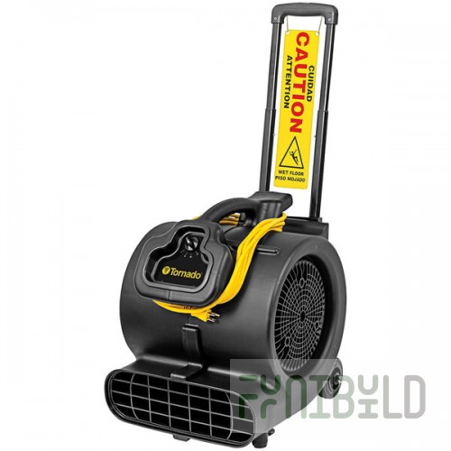 Tornado 98786 Windshear 3200 3-Speed Safety Air Mover with Caution Wet Floor Sign - 3/5 hp