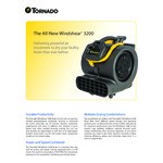 Tornado 98786 Windshear 3200 3-Speed Safety Air Mover with Caution Wet Floor Sign - 3/5 hp Tornado 98786 Windshear 3200 3-Speed Safety Air Mover with Caution Wet Floor Sign - 3/5 hp