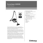 Clarke Euroclean GD930 4 Gallon Canister Vacuum with HEPA Filtration and Tool Kit - 115V Clarke Euroclean GD930 4 Gallon Canister Vacuum with HEPA Filtration and Tool Kit - 115V