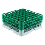 Noble Warewashing 36-Compartment Gray Full-Size Glass Rack with 3 Green Extenders Noble Warewashing 36-Compartment Gray Full-Size Glass Rack with 3 Green Extenders
