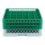 Noble Warewashing 36-Compartment Gray Full-Size Glass Rack with 3 Green Extenders Noble Warewashing 36-Compartment Gray Full-Size Glass Rack with 3 Green Extenders
