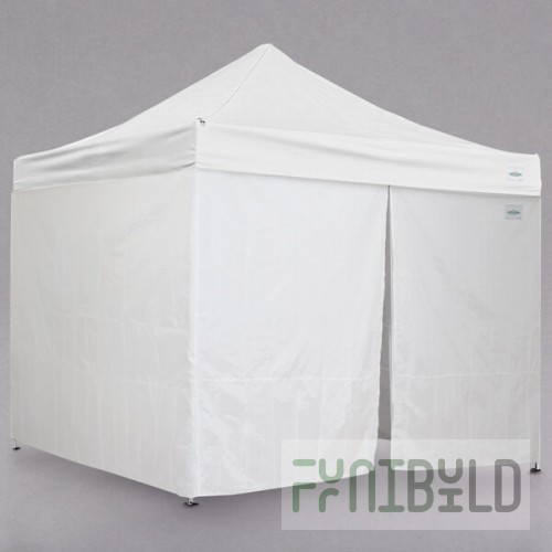 Caravan Canopy 21003506010 Alumashade Bigfoot 10' x 10' White Light-Duty Commercial Grade Instant Canopy Deluxe Kit with Side Walls