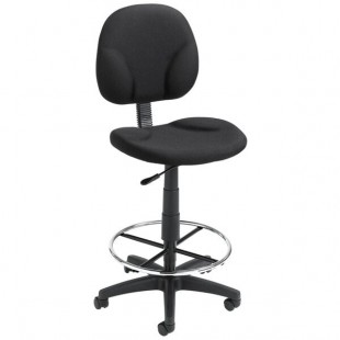 Boss B1690-BK Black Fabric Drafting Stool with Footring Boss B1690-BK Black Fabric Drafting Stool with Footring