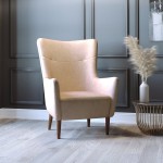 Flash Furniture Connor Light Brown Modern Faux Leather Wingback Accent Chair with Wooden Legs and Frame Flash Furniture Connor Light Brown Modern Faux Leather Wingback Accent Chair with Wooden Legs and Frame