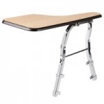 National Public Seating 8110 Chrome Metal Stacking Chair with Black Poly Shell Back and Seat
