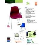 National Public Seating 8110 Chrome Metal Stacking Chair with Black Poly Shell Back and Seat