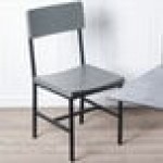BFM Seating Memphis Sand Black Customizable Steel Side Chair with Gray Ash Wooden Back and Seat BFM Seating Memphis Sand Black Customizable Steel Side Chair with Gray Ash Wooden Back and Seat
