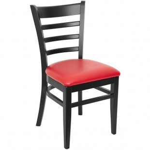 BFM Seating Berkeley Black Beechwood Ladder Back Side Chair with 2