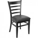 BFM Seating Berkeley Black Beechwood Ladder Back Side Chair with 2 BFM Seating Berkeley Black Beechwood Ladder Back Side Chair with 2