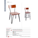 BFM Seating NV Side Chair with Sand Black Steel Wire Frame and Autumn Ash Veneer Wood Seat and Back BFM Seating NV Side Chair with Sand Black Steel Wire Frame and Autumn Ash Veneer Wood Seat and Back