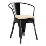 Lancaster Table & Seating Alloy Ruby Red Outdoor Arm Chair with Tan Fabric Magnetic Cushion