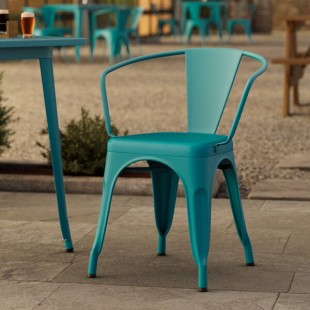 Lancaster Table & Seating Alloy Teal Topaz Outdoor Arm Chair Lancaster Table & Seating Alloy Teal Topaz Outdoor Arm Chair