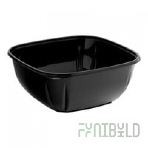 Sabert 94160B50 Bowl2 160 oz. Black Square Catering Bowl - 50/Case