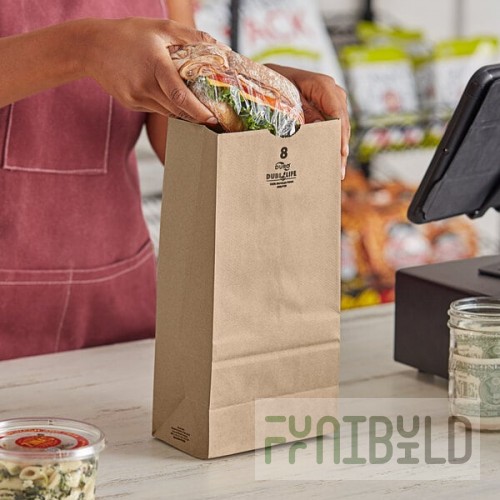 Duro Husky Dubl Life 8 lb. Heavy Duty Natural Kraft Bag - 400/Bundle