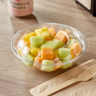 Choice 18 oz. Clear Plastic Salad Bowl with Lid - 150/Case Choice 18 oz. Clear Plastic Salad Bowl with Lid - 150/Case