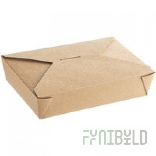 Fold-Pak 02BPEARTHM Bio-Plus-Earth Kraft Microwavable Paper #2 Take-Out Containers 7 3/4