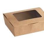 Choice Kraft Folded Paper #3 Take-Out Container with Window 7 3/4 Choice Kraft Folded Paper #3 Take-Out Container with Window 7 3/4