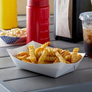 #250 2 1/2 lb. White Customizable Paper Food Tray - 500/Case #250 2 1/2 lb. White Customizable Paper Food Tray - 500/Case