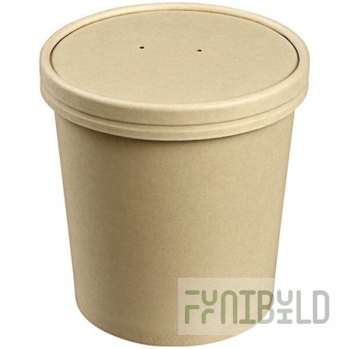 Solia 25.4 oz. Natural Bamboo Fiber Cup with PLA Lamination - 500/Case