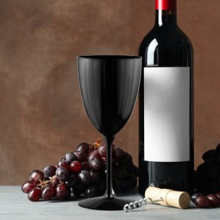 Posh Setting 7 oz. Black 1-Piece Plastic Wine Goblet - 96/Case