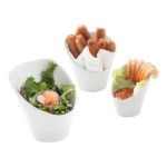 Tuxton GZP-041 TuxTrendz 8 oz. Bright White China High Back Bowl - 12/Case